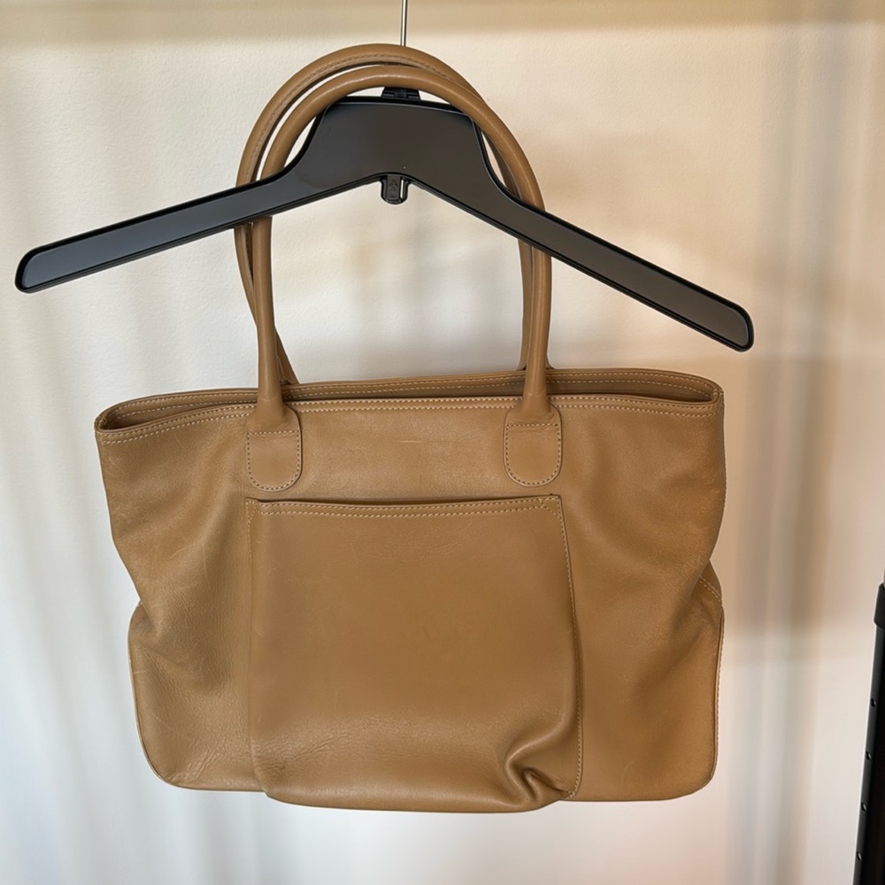 Lancel beige tan leather tote